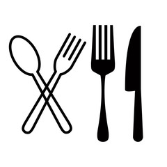 spoon and fork icon design vector logo template EPS 10