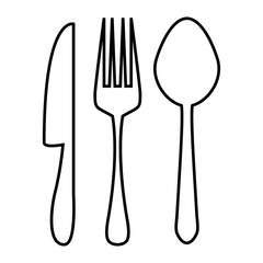 spoon and fork icon design vector logo template EPS 10