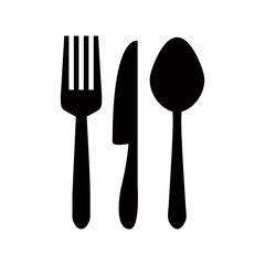 spoon and fork icon design vector logo template EPS 10