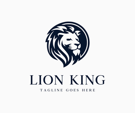 Luxury King Lion Logo Icon Vector Illustration Template