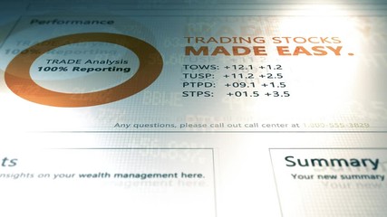 Website Software Application Animation Series - Generic Stock Trading Website with Ticker overlay V2