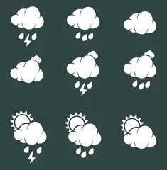 Plexiglas foto achterwand meteorological icons for weather forcast © leo morgen