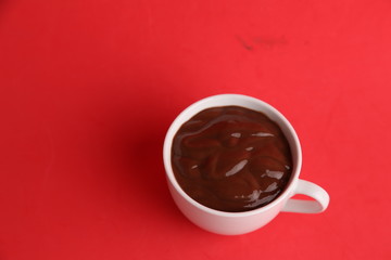 white cup of delicious chocolate