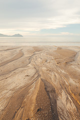 Sand patterns landscape at beach in Borneo Bako national park Malaysia