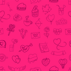 Valentines day elements seamless background