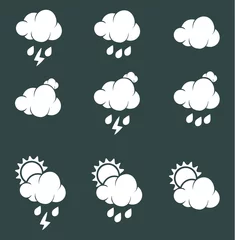 Tuinposter meteorological icons for weather forcast © leo morgen