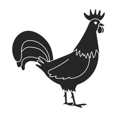 Cock of animal vector icon.Black,simple vector icon isolated on white background cock of animal.