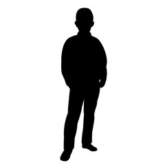 vector, isolated, black silhouette of a boy