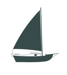 boat illustration design concept 
