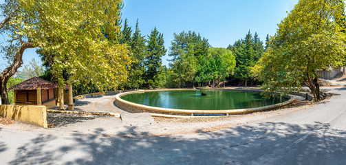 Large round cistern in Italian village of Eleousa (Rhodes, Greece)