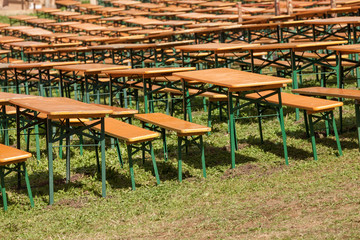 benches and tables some days before the great local festival