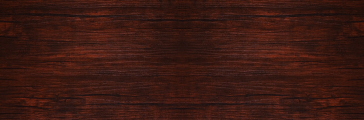 Seamless dark brown wooden board texture background with vignette