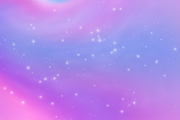 Abstract galaxy illustration with stars and nebula. Fantasy, celestial, sci-fi or futuristic background. Soft, pastel colors of pink, blue and purple.