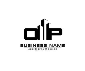 O P OP Initial building logo concept