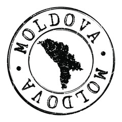 Obraz na płótnie Canvas Moldova Stamp Postal. Map Silhouette Seal. Passport Round Design. Vector Icon. Design Retro Travel.