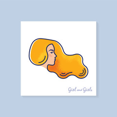 High quality color vector illustration of a woman in profile with laterings.