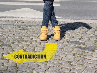 contradiction - do not show on the road with the arrow