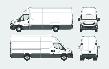 vector illustration of a cargo van © Bobrucco