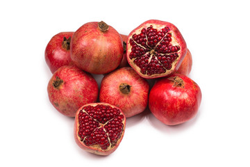 Sweet pomegranate isolated on white background.