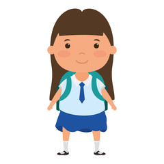 cute little student girl character