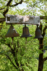 Fototapeta premium A three old bronze bells