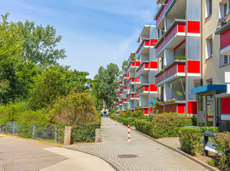 DDR Typenbauten, Mietwohnungen, Wohngebiet, Wohnblock, Plattenbauten, Wohnsiedlung, Wohngebiet, AWG...
