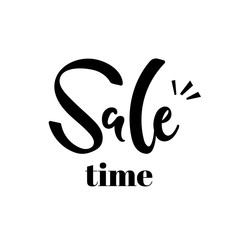 Fototapeta premium Vector, illustration, sale time black lettering. Isolated on a white background.