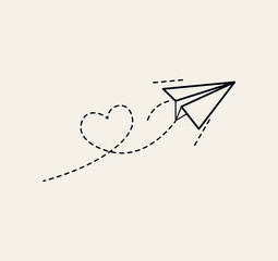 flying paper plane design illustration