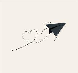 flying paper plane design illustration