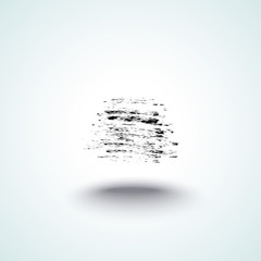 Vector illustration, hand drawn isolated scratch or stroke. Grunge brush and pencil (chalk or charcoal) texture. Black silhouette made by tracing on white background.