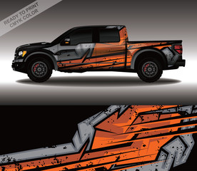 Car wrap decal design vector, custom livery race rally car vehicle sticker and tinting. © 21graphic