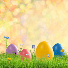 Easter eggs and wild flowers