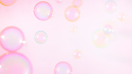 Pink soap bubbles sweet valentine's day background
