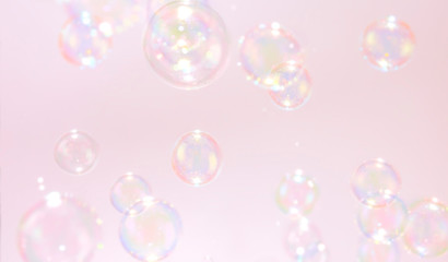 Pink soap bubbles sweet valentine's day background