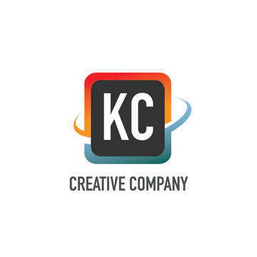 Initial Letter kc Swoosh Creative Design Logo. Logo design template elements
