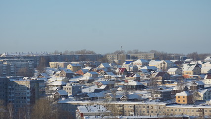 Obraz premium panorama of the winter city from the upper angle