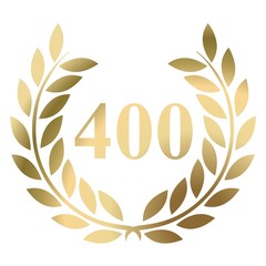 400th birthday gold laurel wreath vector isolated on a white background 