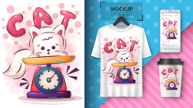Cute kitty poster and merchandising