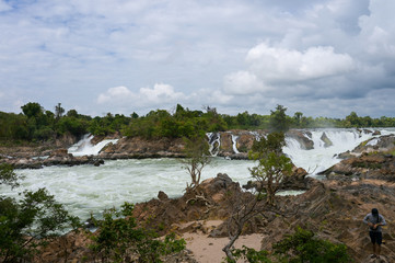 Khone Pha Pheng waterfall, is famous waterfall in Southern of Laos