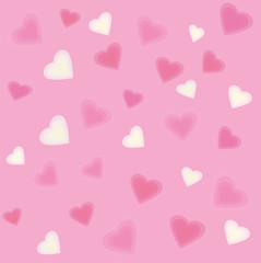 Illustration of hearts on a pink background