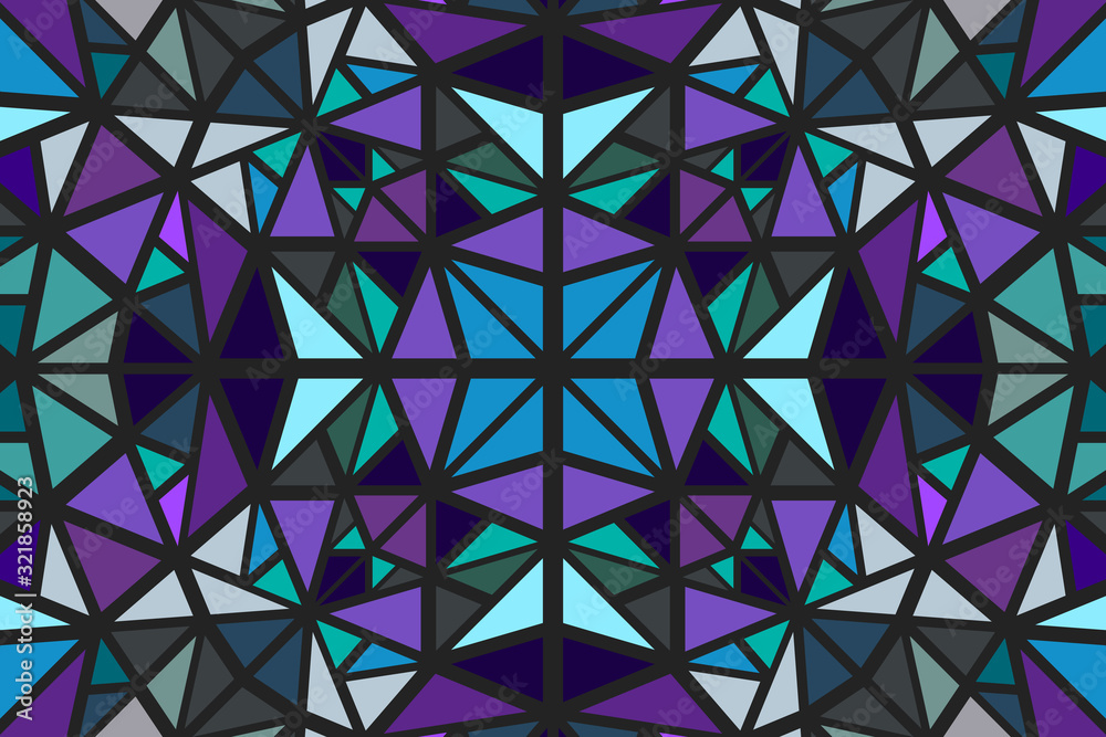 Poster geometrical round tiled mosaic pattern background - colorful psychedelic abstract vector graphic des