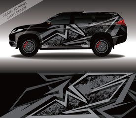 Car wrap decal design vector, custom livery race rally car vehicle sticker and tinting. © 21graphic
