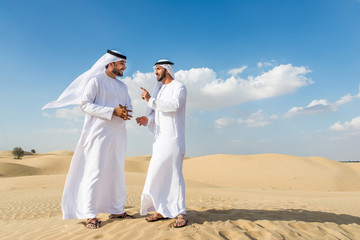 Arabic men in the desert
