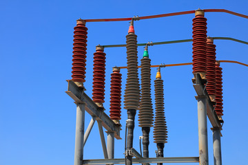 Insulator porcelain insulator in Substation