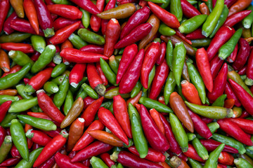 Chilli Padi, Bird's Eye Chilli, Bird Chilli, Thai pepper background.