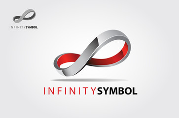 Infinity Vector Logo Template. 3D Vector abstract infinity iron curve symbol. This logo for almost any kind of business, multimedia, communication, interactive, creative design, and other company.