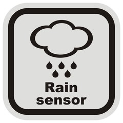 rain sensor, business vector icon, gray and black frame