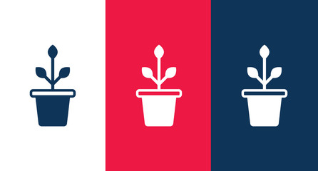 Flower pot icon for web and mobile