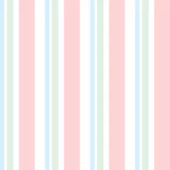 Wall murals Vertical stripes Abstract vector striped seamless pattern with colored vertical parallel stripes. Colorful background.