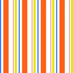 Wallpaper murals Vertical stripes Abstract vector striped seamless pattern with colored vertical parallel stripes. Colorful background.